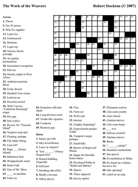 Daily Crossword Answers